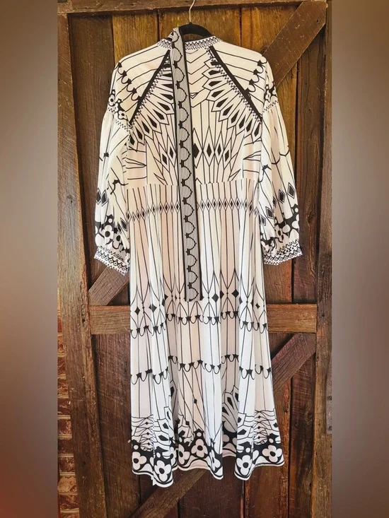 Commense black and white button down front dress NWT - Picture 4 of 4